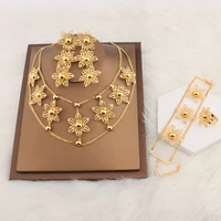 dubai jewelry sets gold color necklace earring set for women african france wedding party jewelery ethiopia bridal gifts