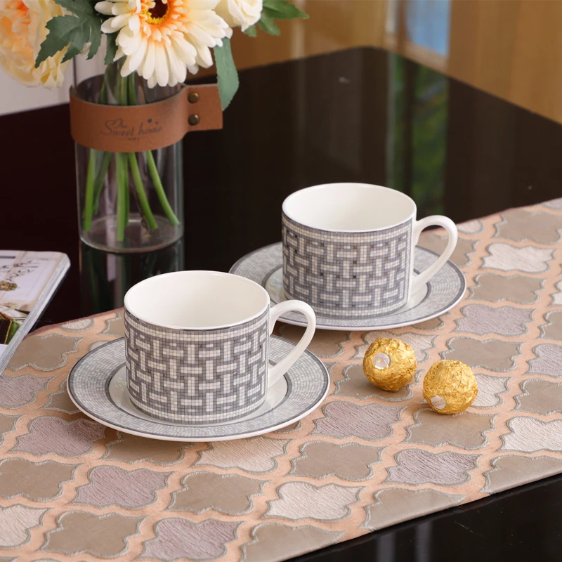 

Red Coffee Cup Set With Orange Box Bone China Tea Cups and Saucers Porcelain Luxury Wedding Birthday Gift New Home Kitchen Decor