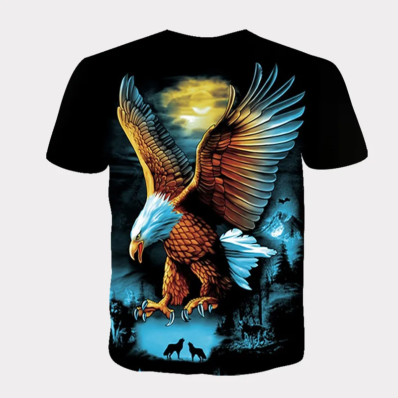 Мужская футболка с круглым вырезом коротким рукавом и забавным принтом животных