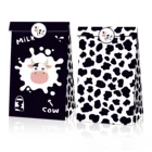 12 шт. в упаковке, скотный двор День рождения сувениры из коровьей фермы сумки партии подарочные пакеты корова Бумага сумки черный, белый цвет Бумага сумки