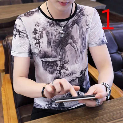 

2020summer new Chinese style Slim personality round neck cotton and linen half sleeve t-shirt tide