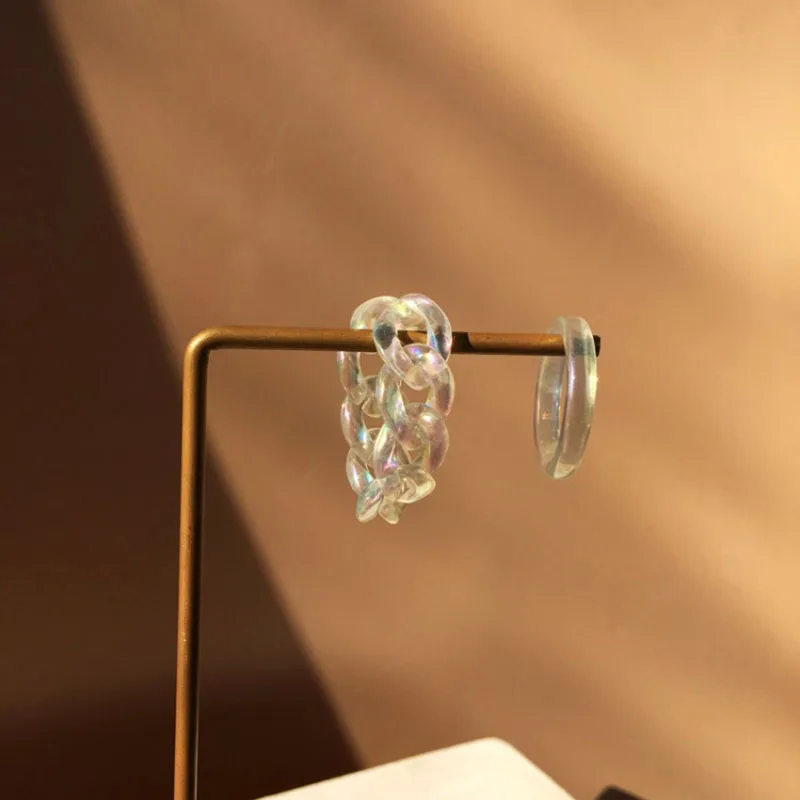 

Ring Ins 2Pcs/set Resin Chian Rings Vintage Geometric Round Plastic Resin Beautiful Ring Jewelry Ring Set Woman And Girls