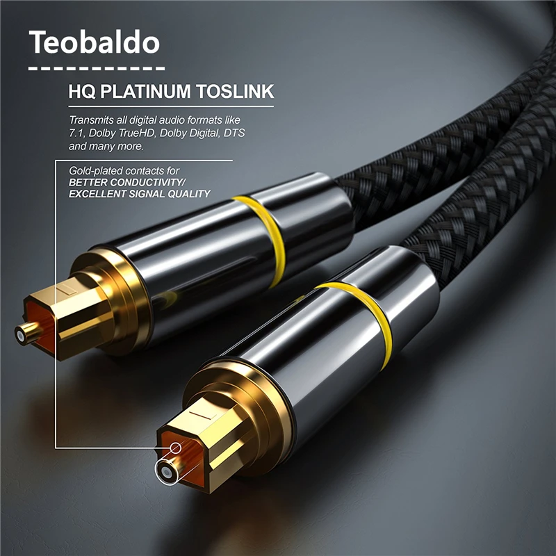 

Digital Optical Audio Cable spdif coaxia Toslink Speaker cable hifi for Guitar tv box ps4 ps5 Amplifiers Player Xbox series 20m