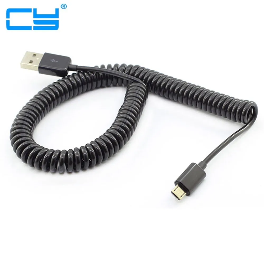 

2,5 м пружинный Спиральный USB 2,0 штекер к Micro USB 5 Pin Синхронизация данных зарядное устройство Эластичный кабель для телефонов Samsung HTC LG
