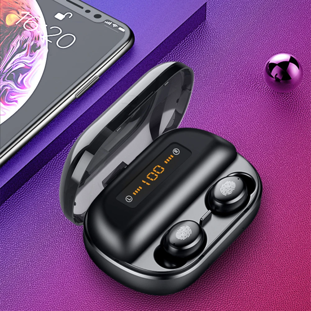 

New Mini Bluetooth Wireless Earphone For Android IOS Touch Control in-ears earplug Business Universal Headset With Charger Box