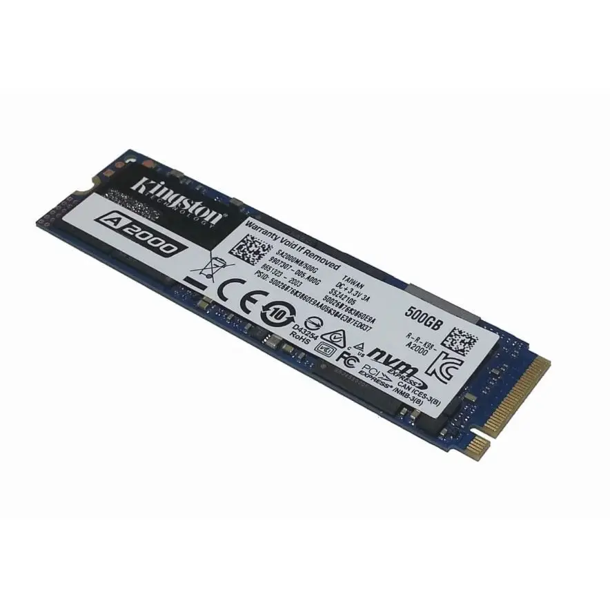 Твердотельный накопитель Kingston A2000 SA2000M8/500G SSD M.2 500GB PCI-Ex4 чтение: 2200 Мб/сек запись: 2000