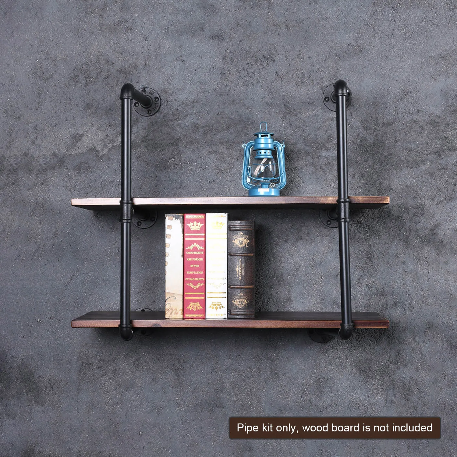 

Pipe Kit Storage Shelves Wall-Mounted Bookshelf Without Wood Board Home Kitchen Bathroom Storage