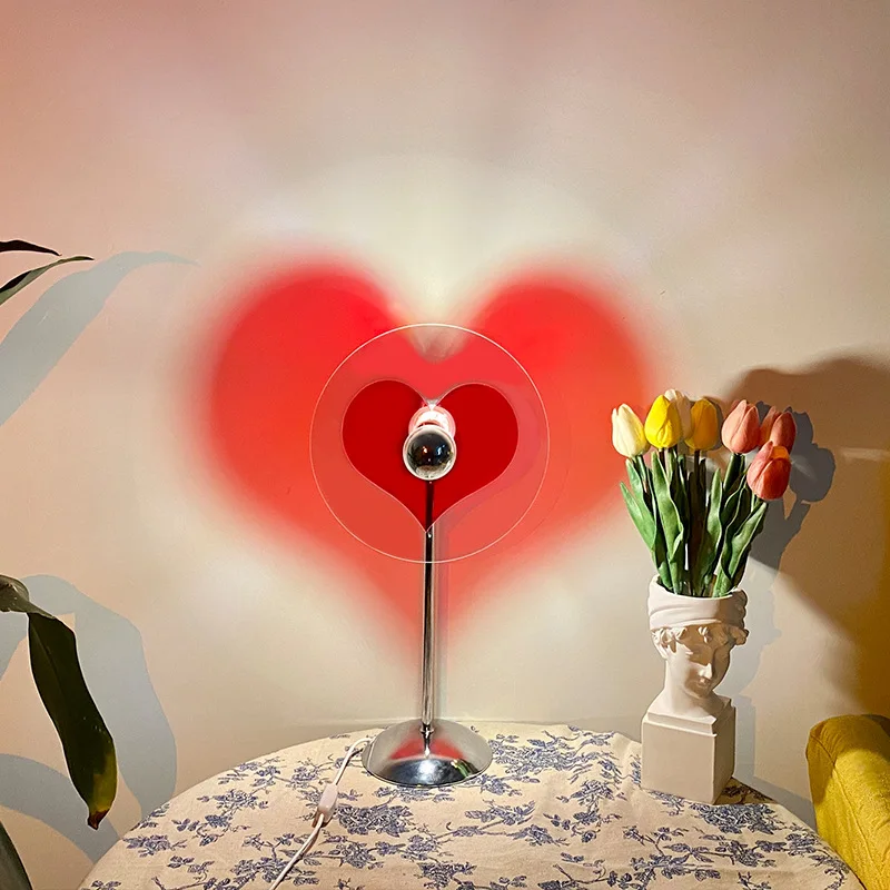 Ins Style-L&aacute;mpara creativa USB Plug-In Love, l&aacute;mpara de mesa de Ambiente, dormitorio, l&aacute;mpara de pie personalizada, decoraci&oacute;n art&iacute;stica en forma de coraz&oacute;n-1