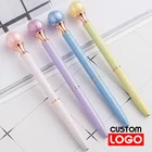 Новая ручка с жемчугом и конфетами, вращающаяся металлическая шариковая ручка, индивидуальный логотип, надпись для девушек, подарок, ручка