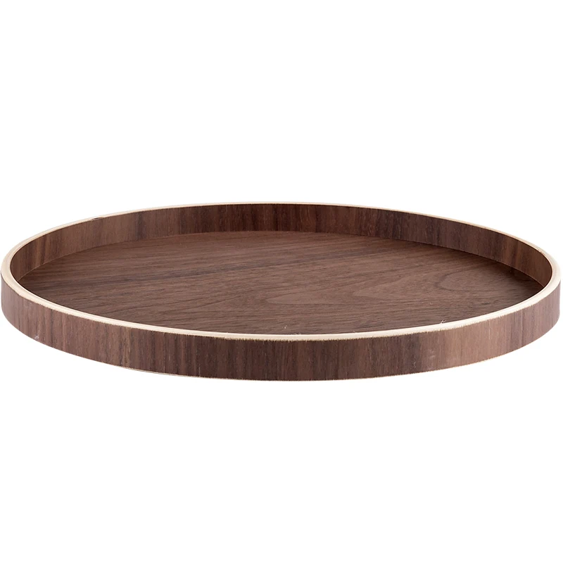 Поддон из черного ореха в японском стиле поддон с круглым верхом для фруктов