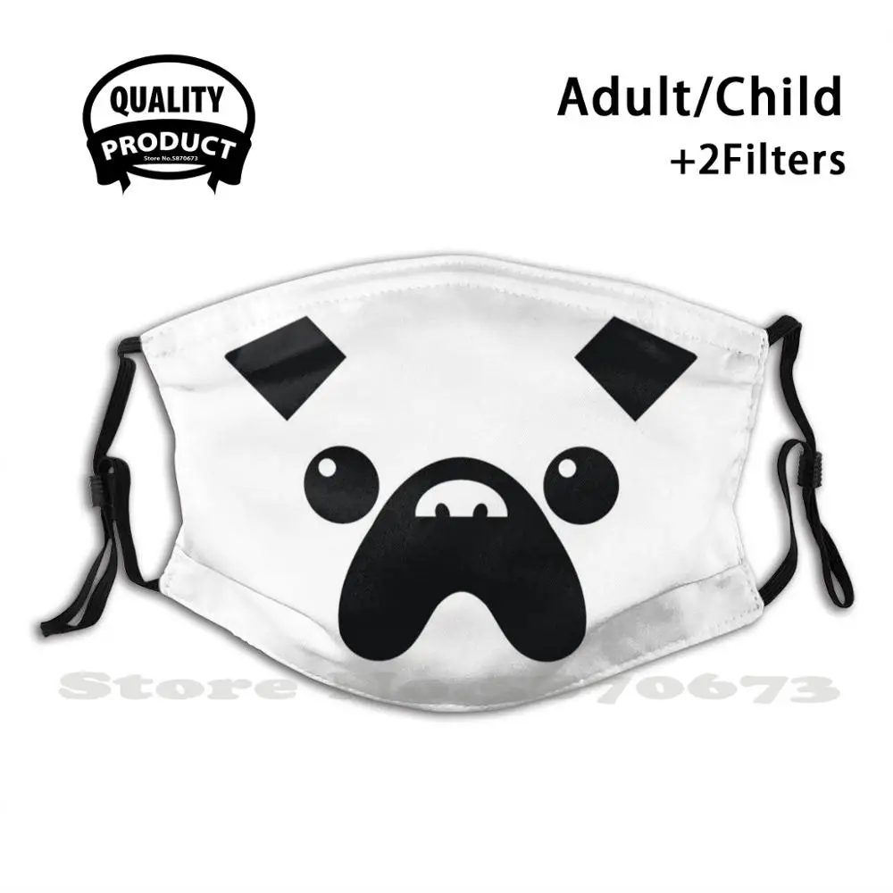 

Minimalist Pug Face / Screaming Face Rollercoaster Dude Illusion Fashion Mouth Masks Filter Adult Kids Face Mask Minimalist