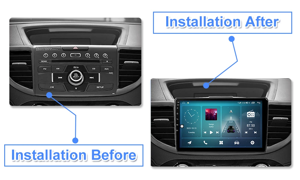 Carplay 8G + 128G Android 11 для Honda CRV CR-V 4 RM RE 2011 - 2015 Автомагнитола мультимедийный стерео