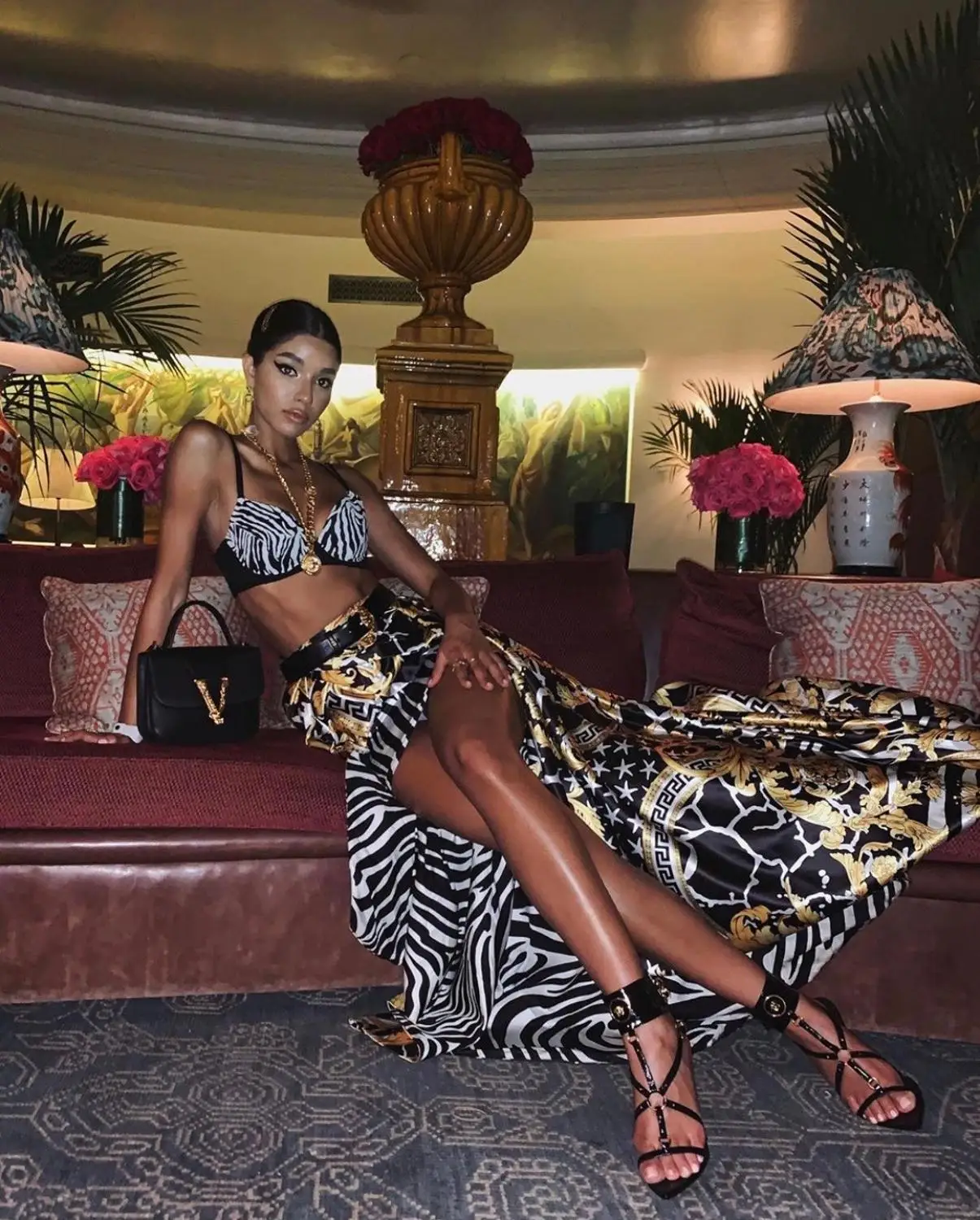 KEYCOUTURE Сексуальная Асимметричная длинная юбка с вырезом комплект из двух