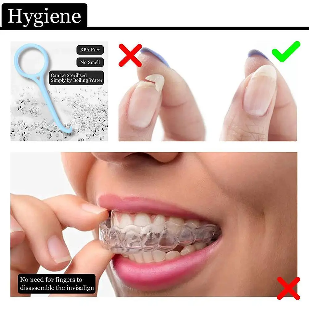 

Invisible Braces Removal Hook Plastic Tooth Hook Dental Aligner Care Oral Remove Aligner Removal Clear Hook Tool Orthodonti L9L8