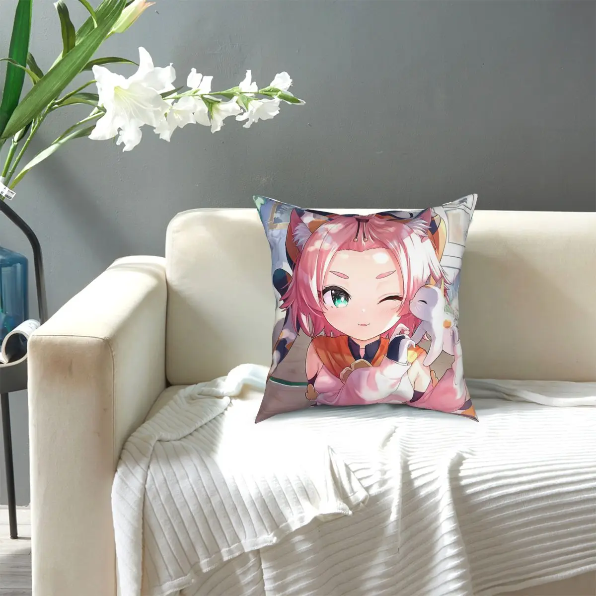 Девочка Подушка Чехол Genshin воздействия Размеры 30 40 45 50 Hugpillow чехлы чехол типа