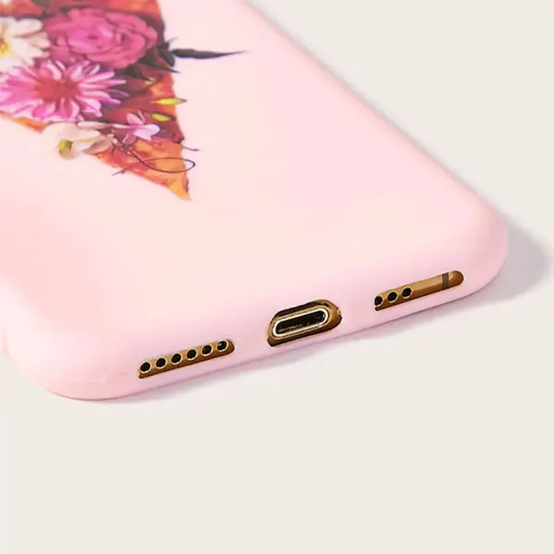 Розовый чехол для iPhone с изображением пиццы подходит Apple X /Xs/11/11Max/11Pro мягкий из ТПУ