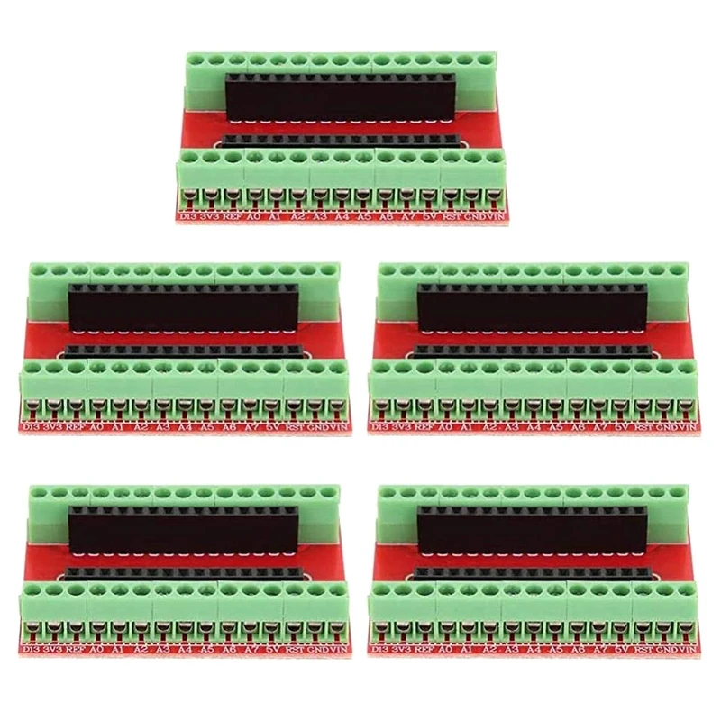 

Плата расширения Nano IO Shield, компактный терминальный адаптер, промышленные аксессуары для Arduino, 5 шт.