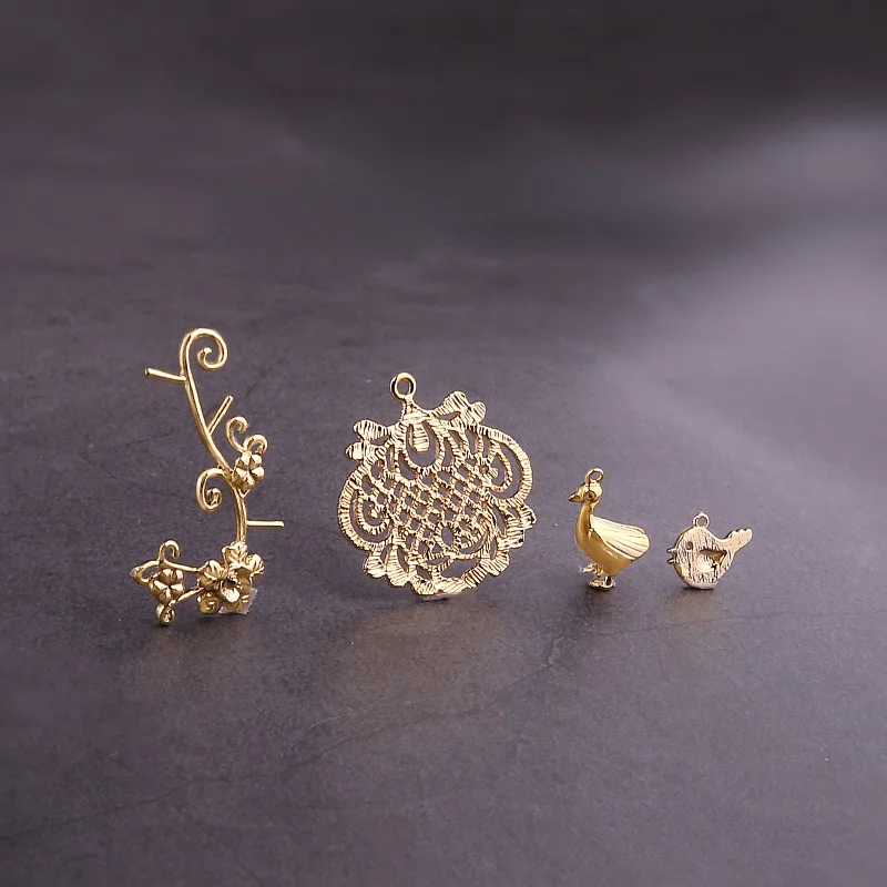 

Аксессуары для ювелирных изделий ручной работы «сделай сам», металлическая текстура, трехмерная птица, лист, цветок, материал для ювелирных...