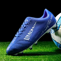 hot blue printed soccer boots outdoor lightweight men sports shoes for football men non slip unisex training football shoes men