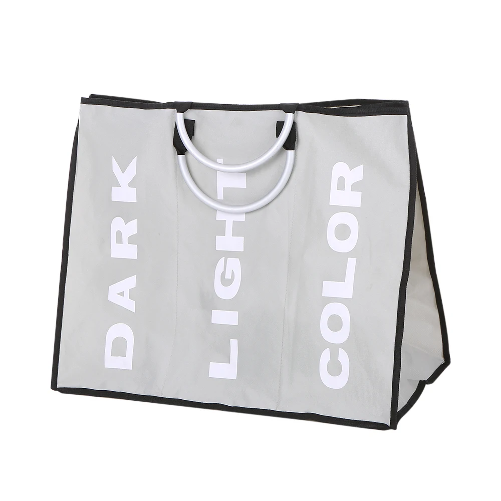 Горячая 3 секции большой складной Оксфорд Прачечная Корзина сумка грязная одежда