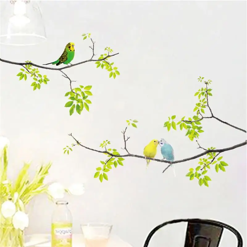 

1Pc Wall Decals Birds on tree Peel and Stick Fresh removable wall stickers for Kids Living Room Bedroom Nursery Room