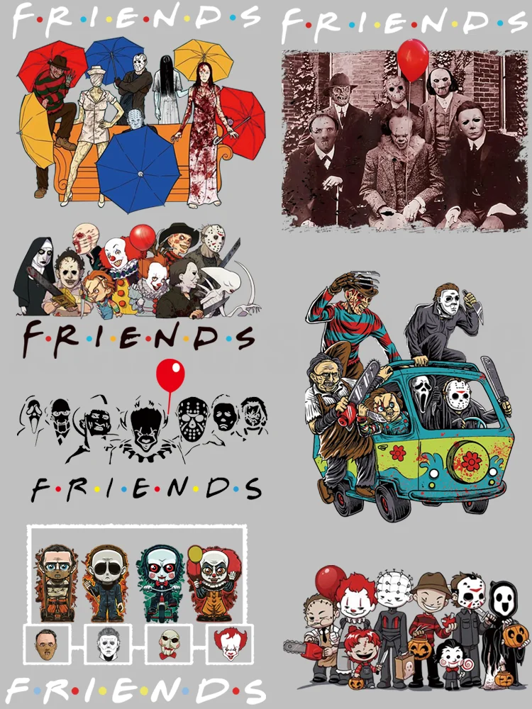 Популярные ужасные друзья ТВ шоу железные нашивки машина для резни наклейки