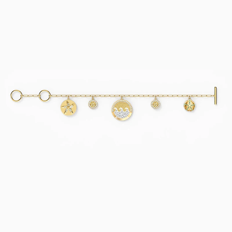 

Fashion New Jewelry SWA New Luster Coin Gold Bracelet Gold Coin Shape Ocean Charm Chain For Ladies High Luxury Jewelry Gift