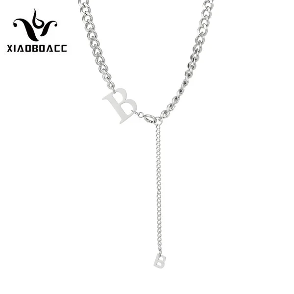 

XiaoboACC Korean Fashion Letter B Tassel Chain Necklace