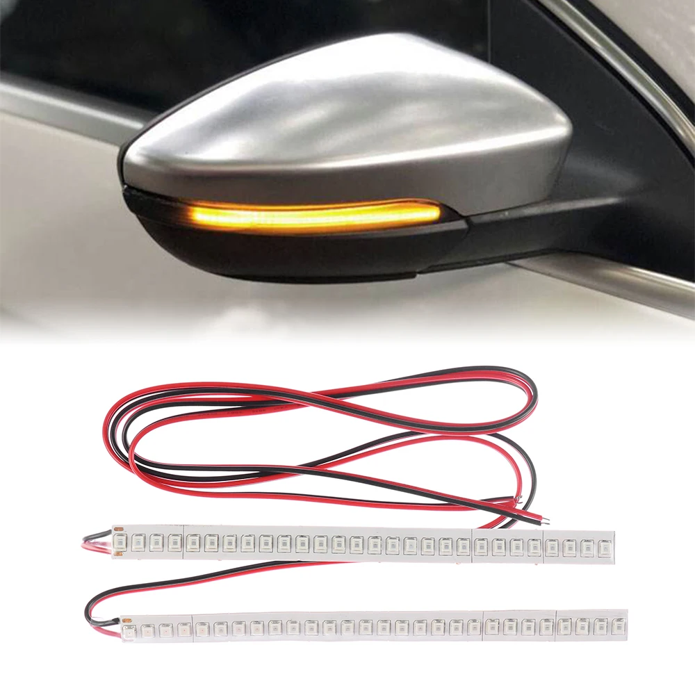 1 пара водонепроницаемая светодиодная лента для зеркала заднего вида светящаяся