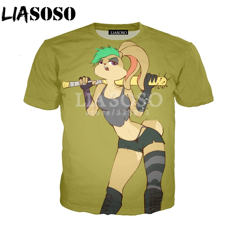 Футболка унисекс с коротким рукавом Модный свитшот 3D принтом аниме Багз Банни