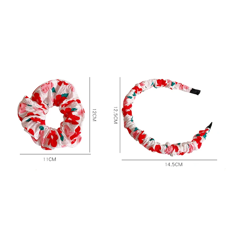 

Chiffon Ponytail Holder Hair Tie Floral Scrunchies Soft Flower Print Hair Rope Elastic Hair Rubber Band Sweet Hair Accessories