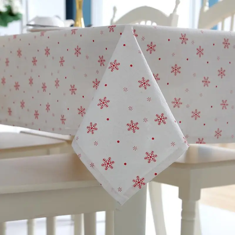 

Europe Table Cloth Snowflake Christmas Tablecloth Rectangular Tablecloths In Fabric Dining Table Cover Obrus For Home Party