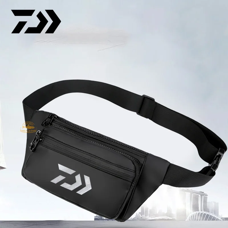 

Daiwa New Waterproof Fishing Crossbody Bag Men's Outdoor Sports Cycling Solid Color Chest Bag Wear-resistant Casual Shoulder Bag