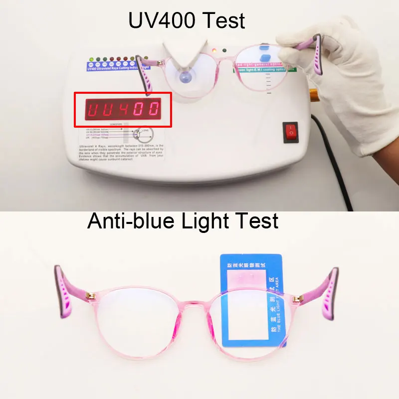 Очки детские с антибликовыми линзами UV400 в квадратной оправе защитой от синего