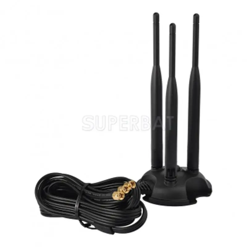 Superbat WiFi антенна RP-SMA Двухдиапазонная 2,4 ГГц 5,8 ГГц Магнитная база для беспроводного маршрутизатора шлюз PCI Express сетевые карты адаптер