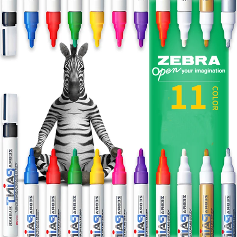 

1pcs ZEBRA Color Paint Pen MOP-200M Oily Marker Pen Sign-in Pen Highlighter Tire Repair Paint Marker Pen for Graffiti