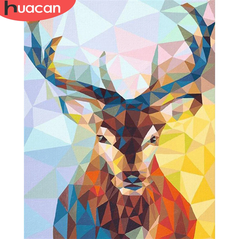 

HUACAN DIY картины по номеру олень наборы домашний декор живопись по номерам Рисование животных на холсте Ручная роспись искусство подарок