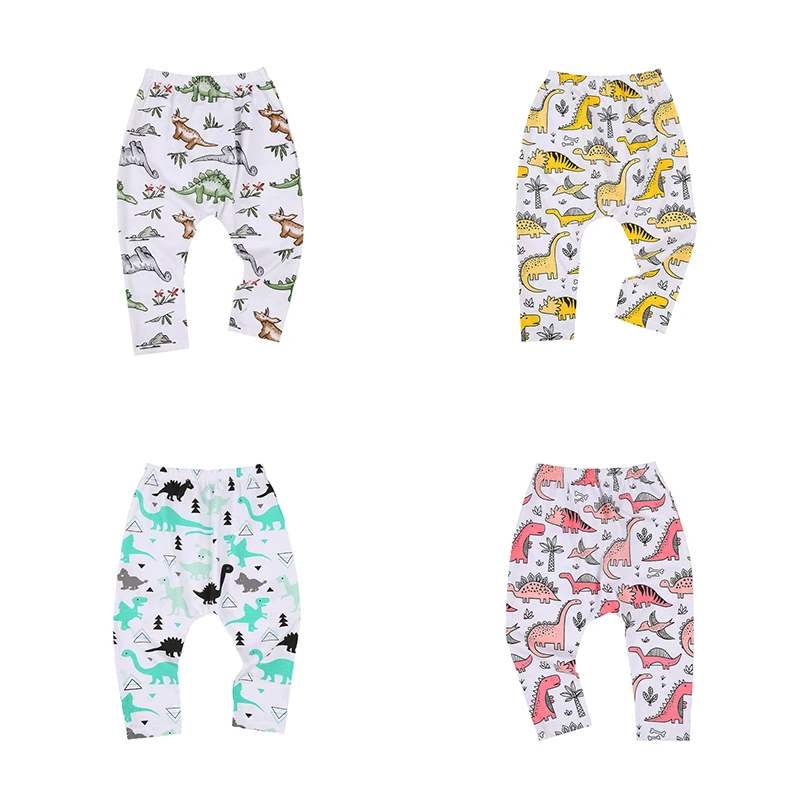 

Newborn Baby Unisex Trousers Baby Boy Girl Cotton Cartoon Dinosaur Print High Waist Trousers Pants for Boys and Girls 0-3 Years