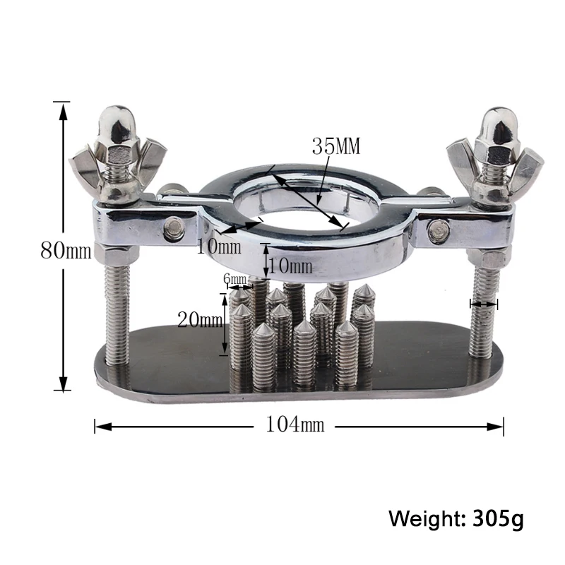 Металлическое кольцо на пенис с шипами Растяжитель Для мошонки БДСМ бондаж Бик
