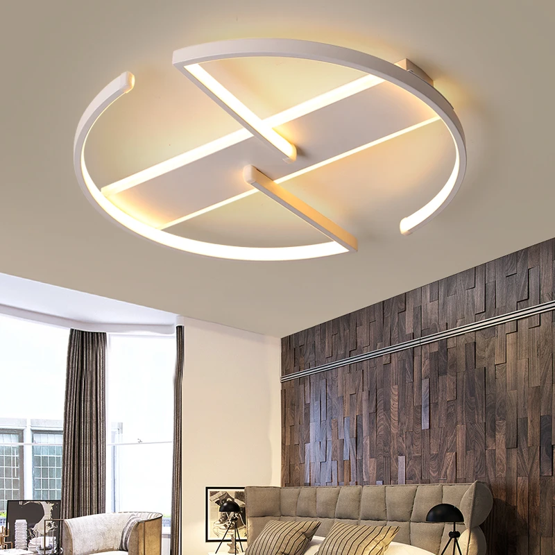 Lámpara de iluminación para sala de estar dormitorio AC85-265V moderna lámparas brillo Avize ronda de techo de aluminio lámparas de araña