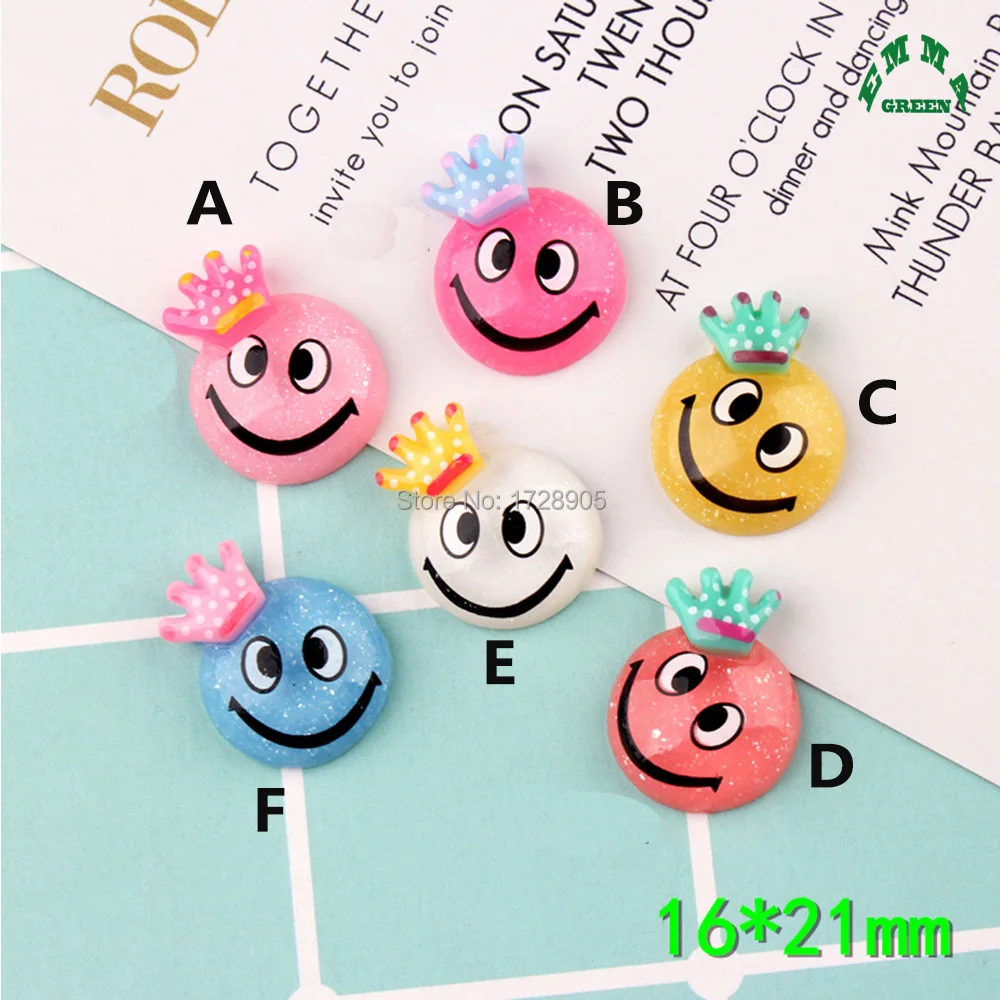 Слайм очаровательные бусины Милая девушка улыбка лицо кабошон Каваий с плоским