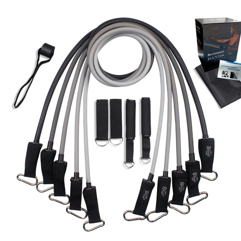 11 Pcs Fitness Latex Resistance Bands Set Rubber Elastic Crossfit Training Exercise Yoga Pull Rope Gym Equipment | Спорт и