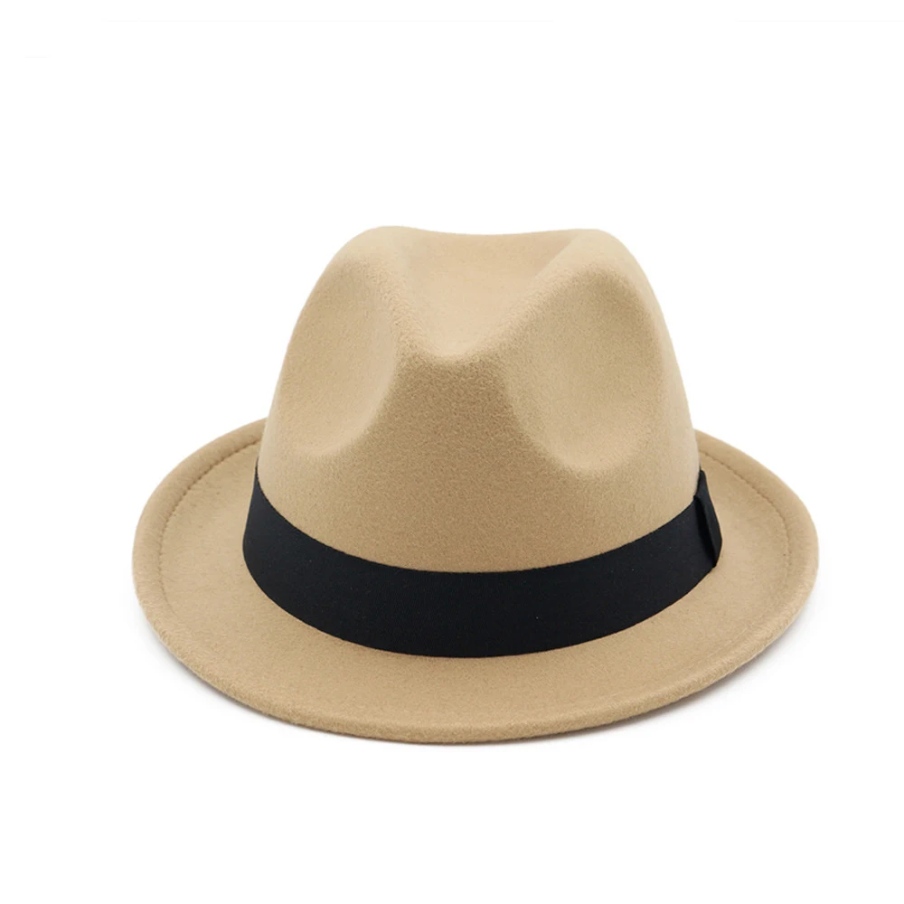 Модная мужская и женская шерстяная шляпа Fedora с тканевым поясом поп уличная дорожная шляпа Панама джазовая, шляпа