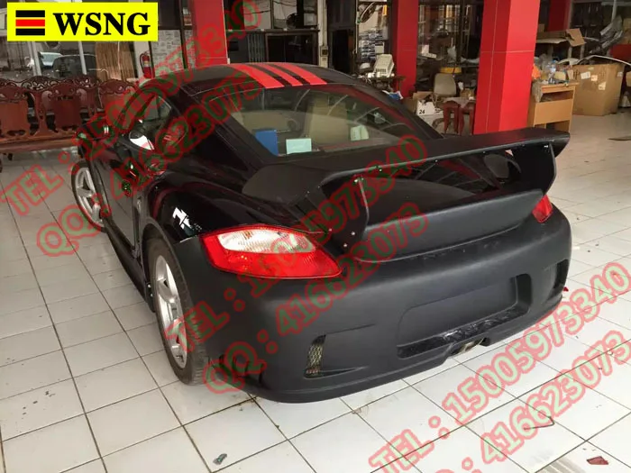 Подходит для Porsche Cayman 987 GT Techart углеродного волокна задний спойлер заднего крыла |