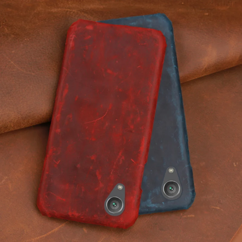 

Phone case for Sony Xperia XZ2 XZ1Xperia 5 XZ4 Cowhide crazy horse leather half bag For Sony XA XZ2 Premium XA2 ultra Z5 PLUS