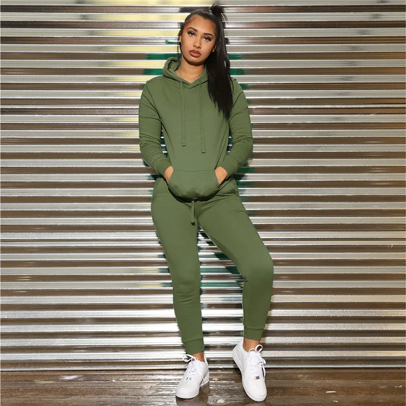 YELITE Женская Спортивная одежда для фитнеса с капюшоном костюм брюками
