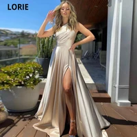lorie one shoulder party dresses simple evening dresses 2022 sexy side slit long arabia prom gowns formal anne abiye elbiseleri