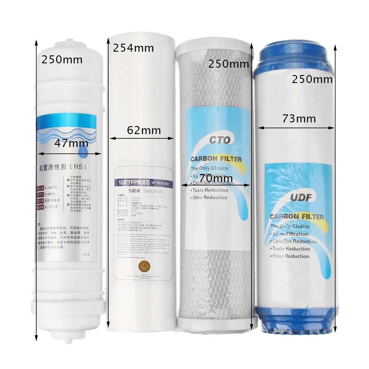 

5 Stage Reverse Osmosis Ro Water Filters Replacement Set Water Filter Cartridge 50/75/100 GPD Membrane Household Water Purifier