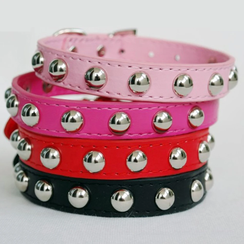 Ошейник для собак из искусственной кожи с регулируемой пряжкой мягкий ремешок на