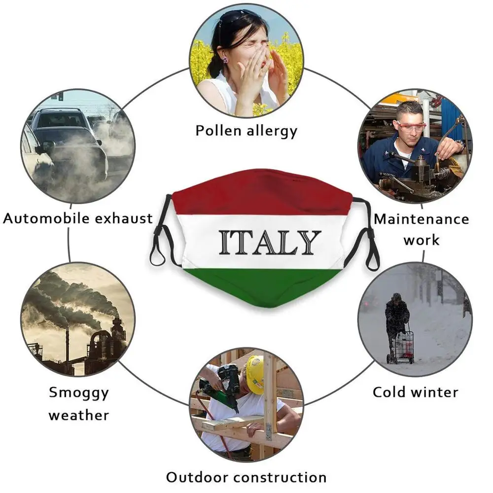 

Italy In Vertical Flag Print Washable Filter Anti Dust Mouth Mask Italy Italia Italian Italian Flag Italian Italy Flag Fashion